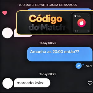 Resultado: match com Laura e conversa marcada